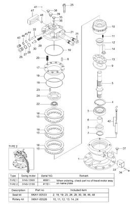 XKAY-00531 XKAY00531 स्प्रिंग एक्सकेवेटर स्विंग मोटर HYUNDAI R170W7 R170W7A के लिए